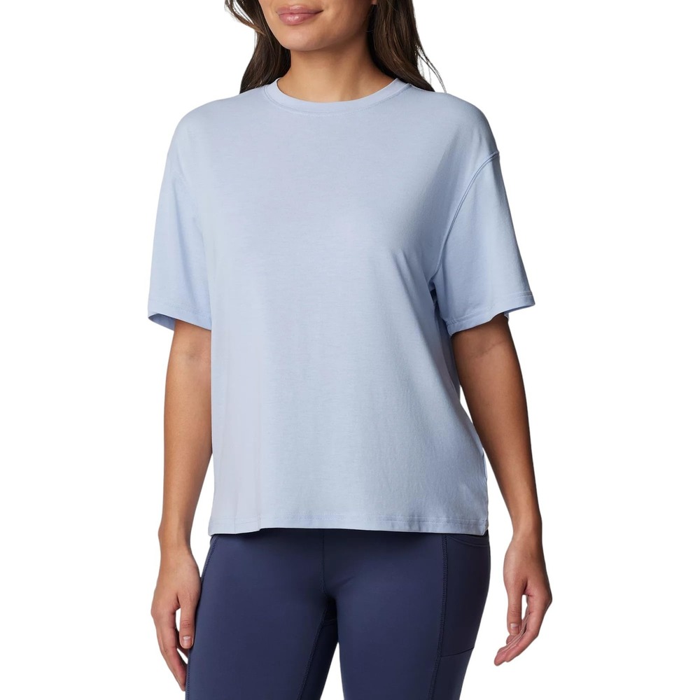 Columbia Women's Boundless Trek Short Sleeve Fitted Shirt - Size Medium, Whisper